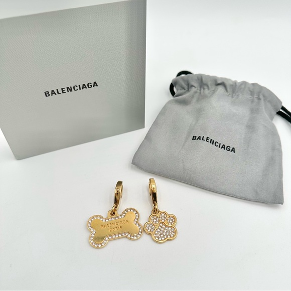Balenciaga Jewelry - NEW Balenciaga Crystal-embellished Puppy Earrings